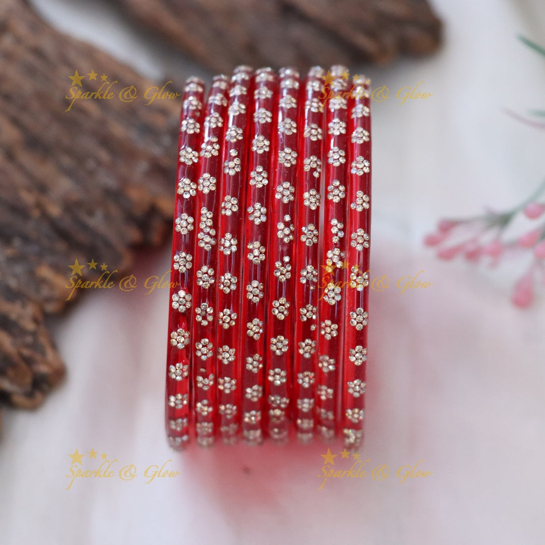 Exquisite Red & Gold Festive Bangles Set