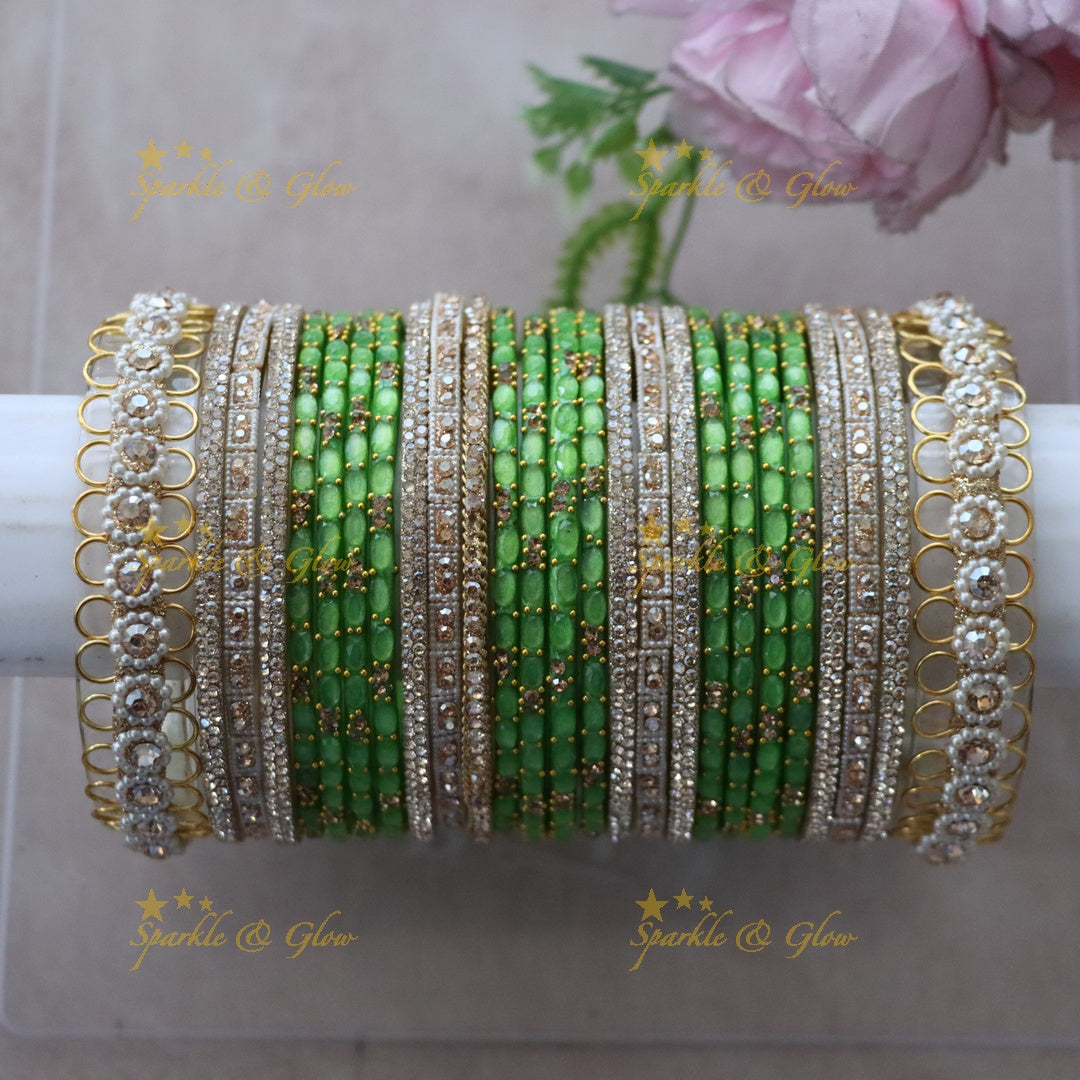 Elegant Green Bangle Set for Traditional Wear