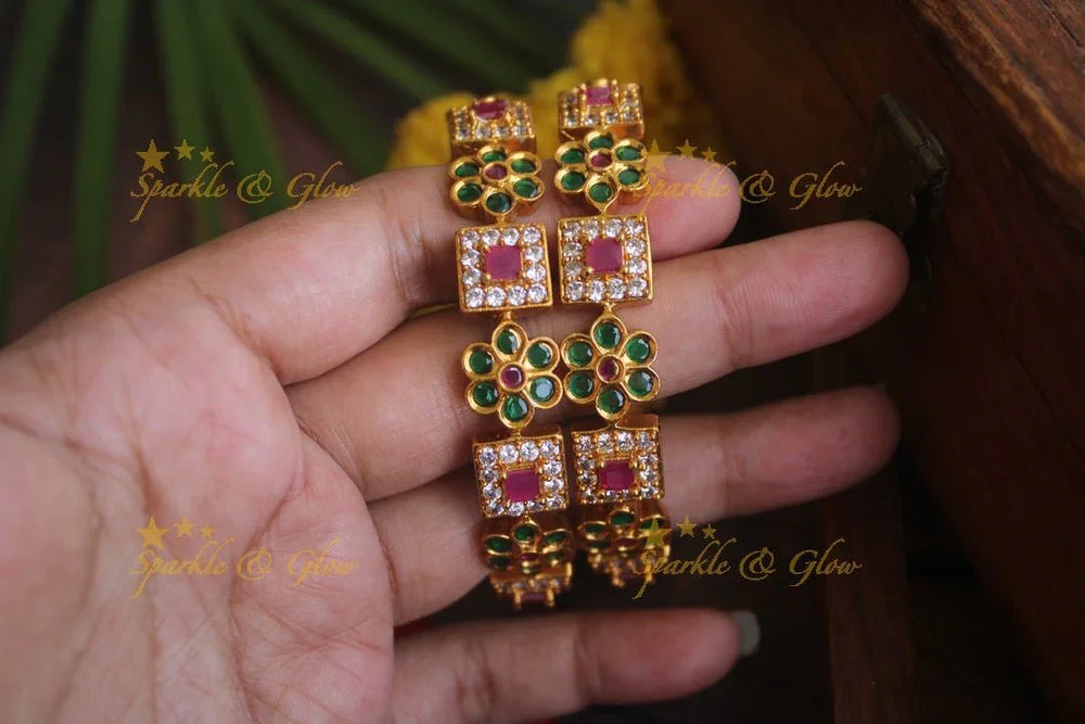 Premium matte stone bangles - 2.8 - Green - Sparkle and Glow