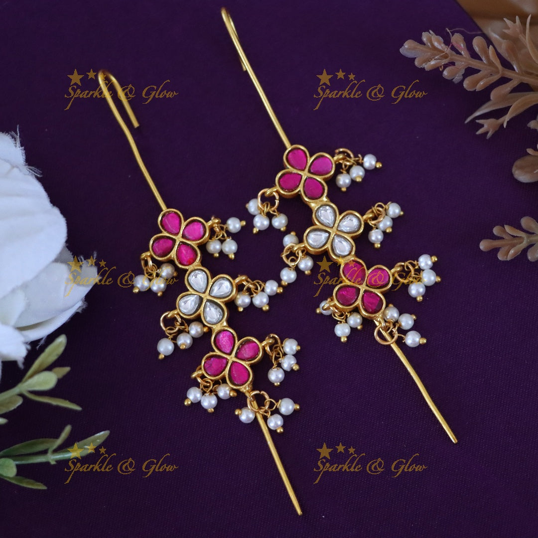 Exquisite Gold Jadau Earrings for Weddings