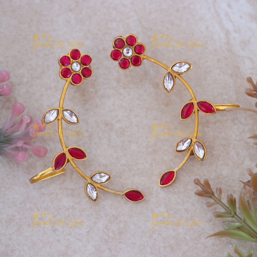 Elegant Gold Flower Ear Cuff for Festive Celebrations