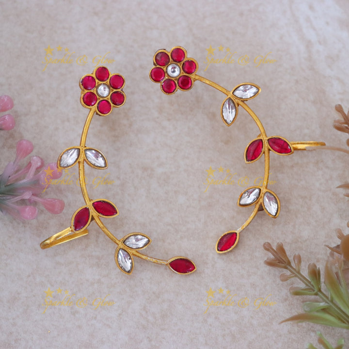 Elegant Gold Flower Ear Cuff for Festive Celebrations