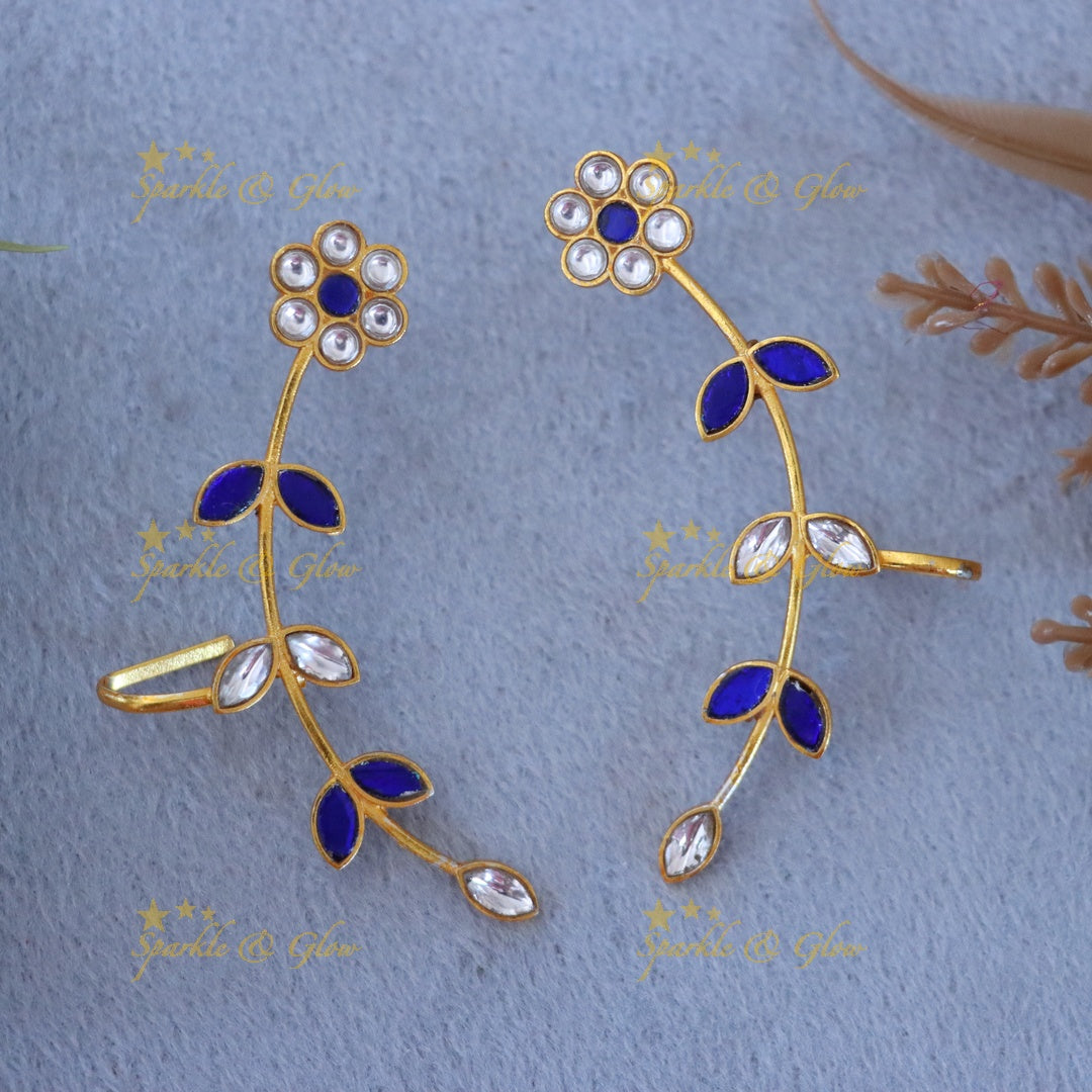 Elegant Gold Flower Ear Cuff for Festive Celebrations