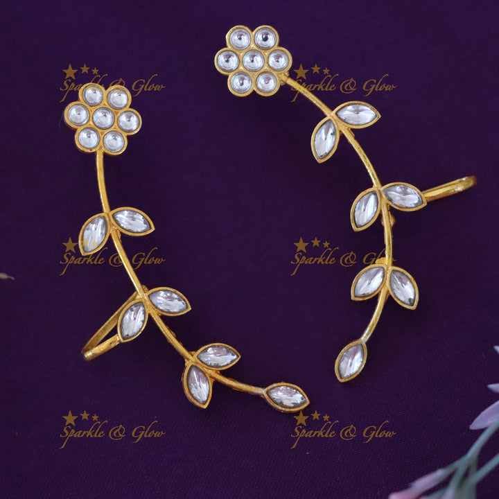 Elegant Gold Flower Ear Cuff for Festive Celebrations