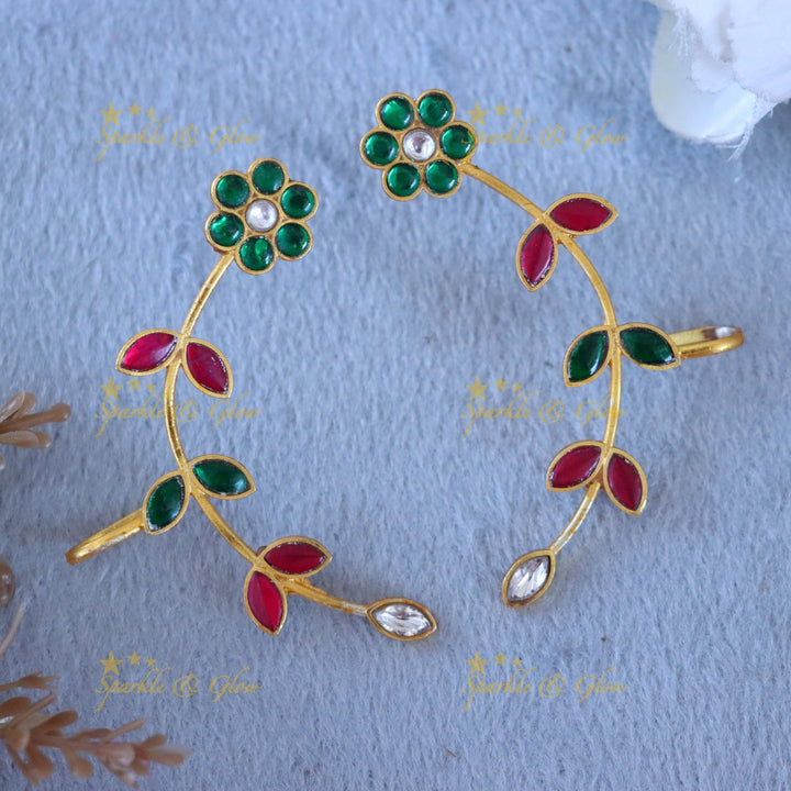 Elegant Gold Flower Ear Cuff for Festive Celebrations