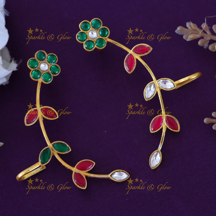 Elegant Gold Flower Ear Cuff for Festive Celebrations