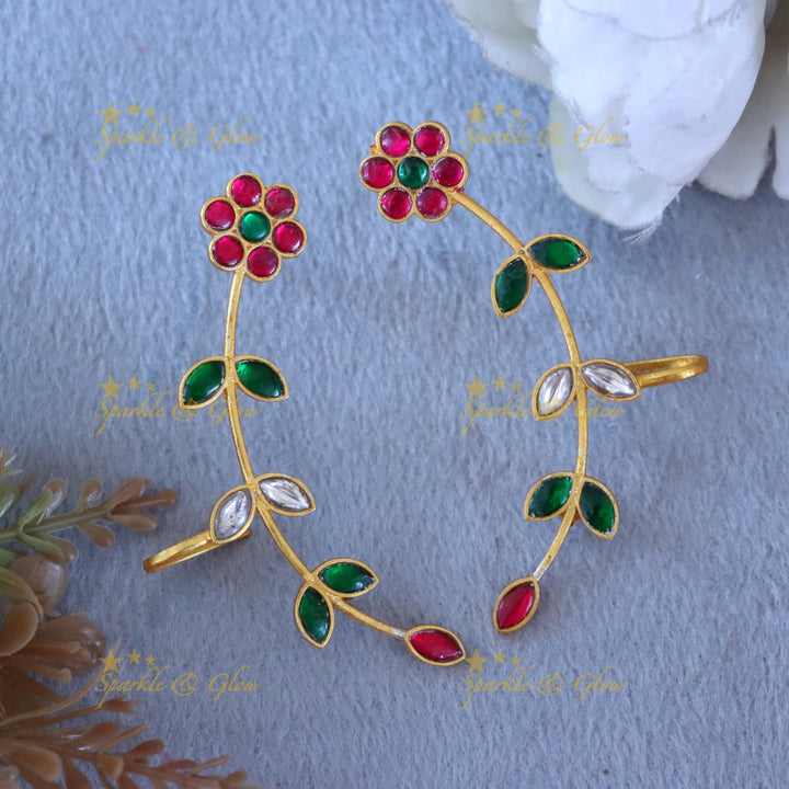 Elegant Gold Flower Ear Cuff for Festive Celebrations