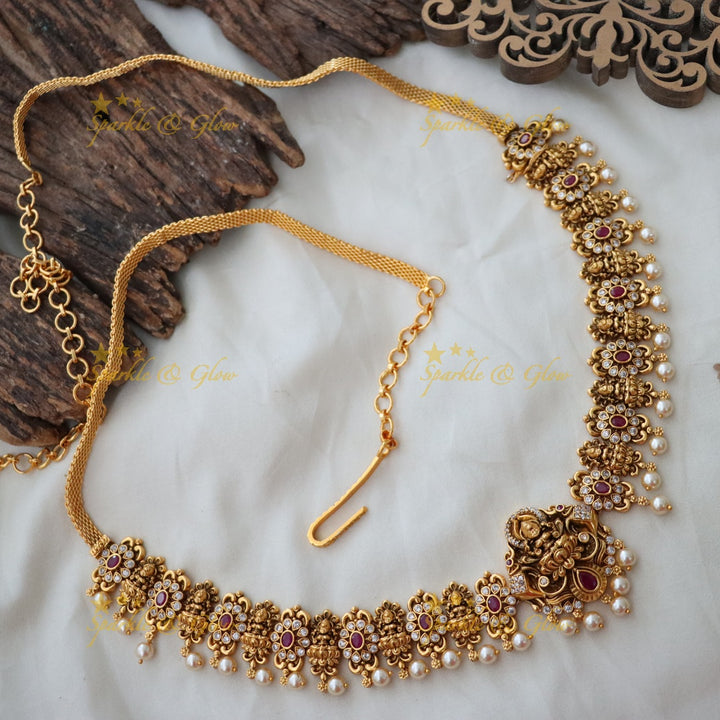 Exquisite Lakshmi Pearl Hip Chain - Festive Accessory