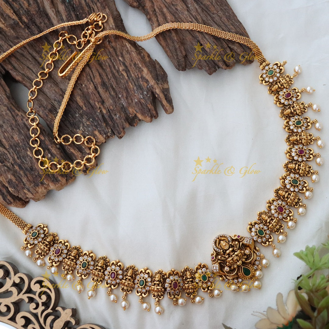 Exquisite Lakshmi Pearl Hip Chain - Festive Accessory