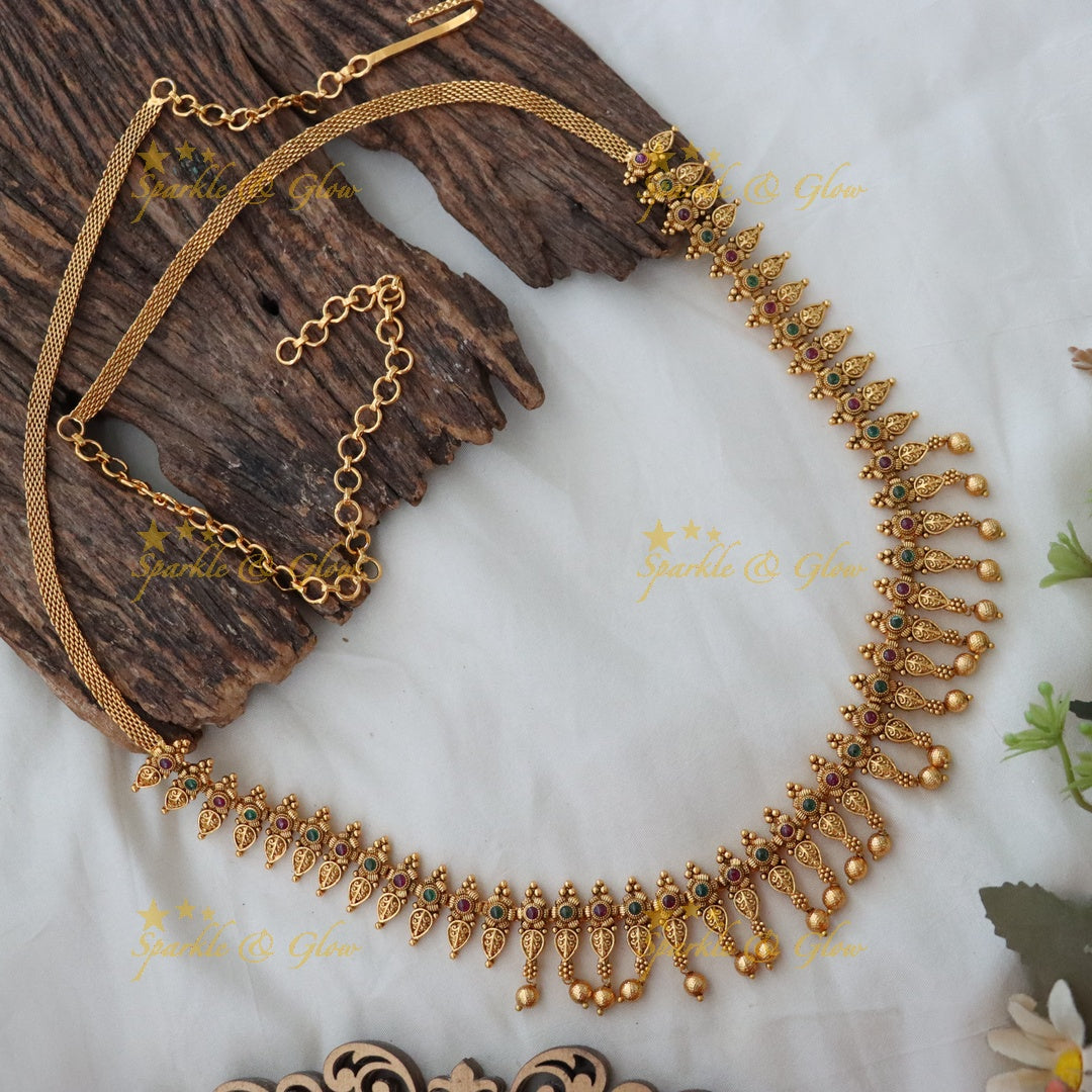 Exquisite Floral Gold Bead Hip Chain for Weddings