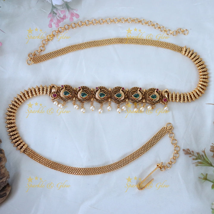 Exquisite Peacock Hip Belt - Bridal Imitation Jewellery