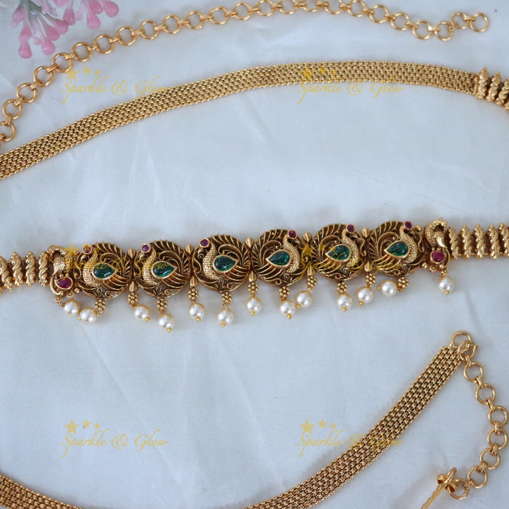 Exquisite Peacock Hip Belt - Bridal Imitation Jewellery
