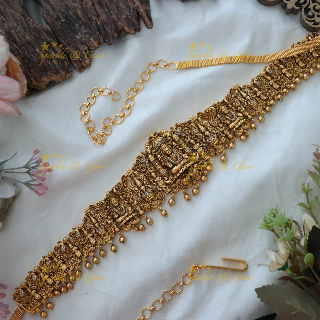 Exquisite Gold Lakshmi Hip Belt - Perfect for Weddings