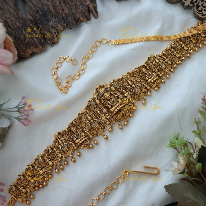 Exquisite Gold Lakshmi Hip Belt - Perfect for Weddings