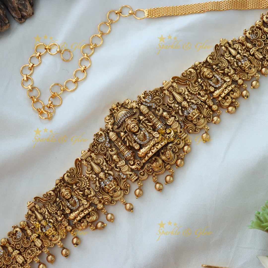 Exquisite Gold Lakshmi Hip Belt - Perfect for Weddings