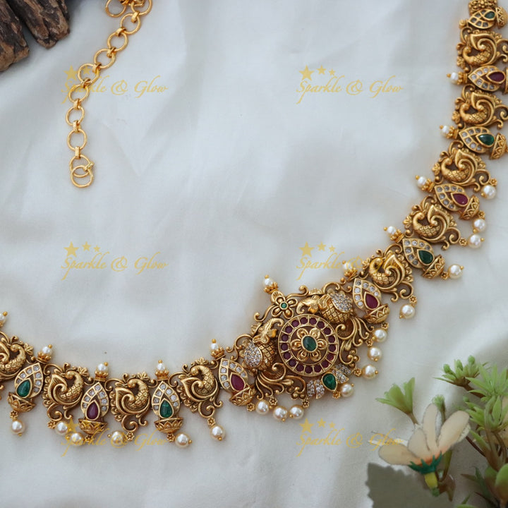 Exquisite Peacock Mango Lakshmi Hip Chain for Festive Elegance