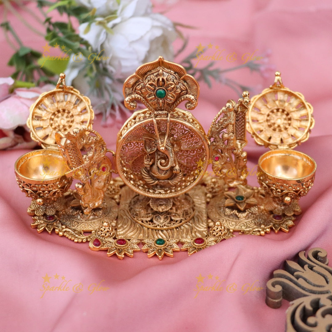 Exquisite Gold Kumkum Box for Weddings & Festivals