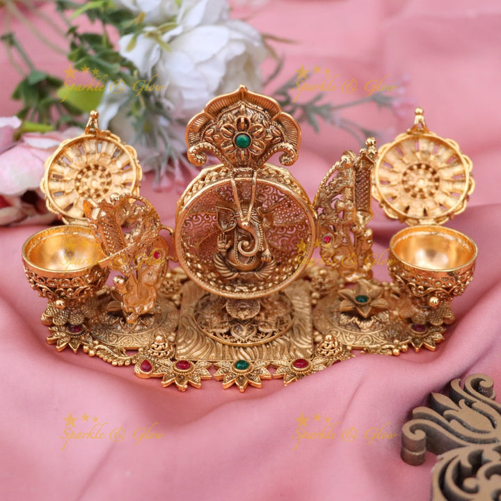 Exquisite Gold Kumkum Box for Weddings & Festivals