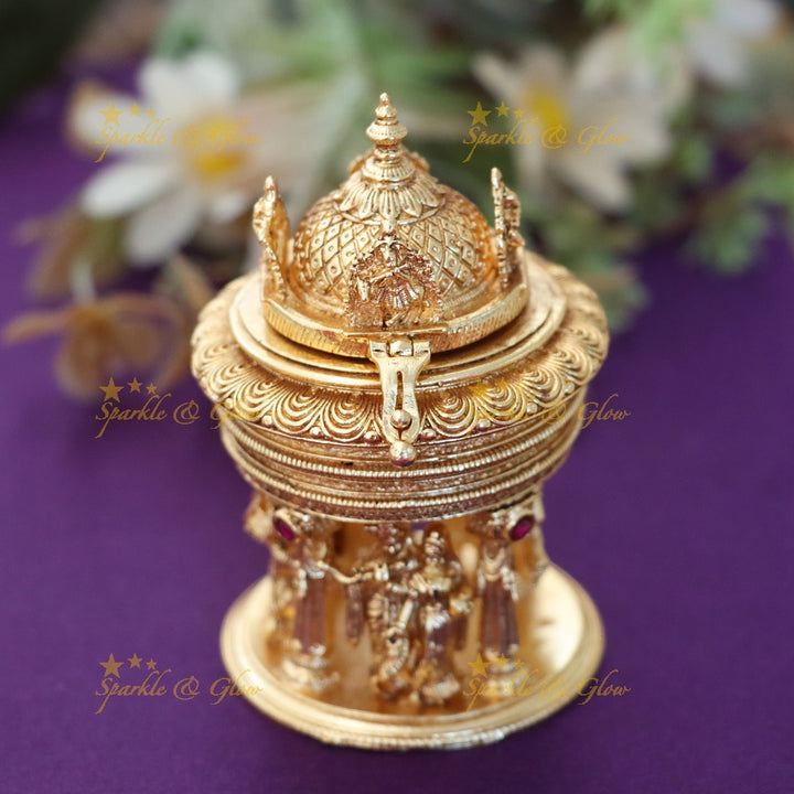 Exquisite Radha Krishna Kumkum Box for Festivals & Weddings
