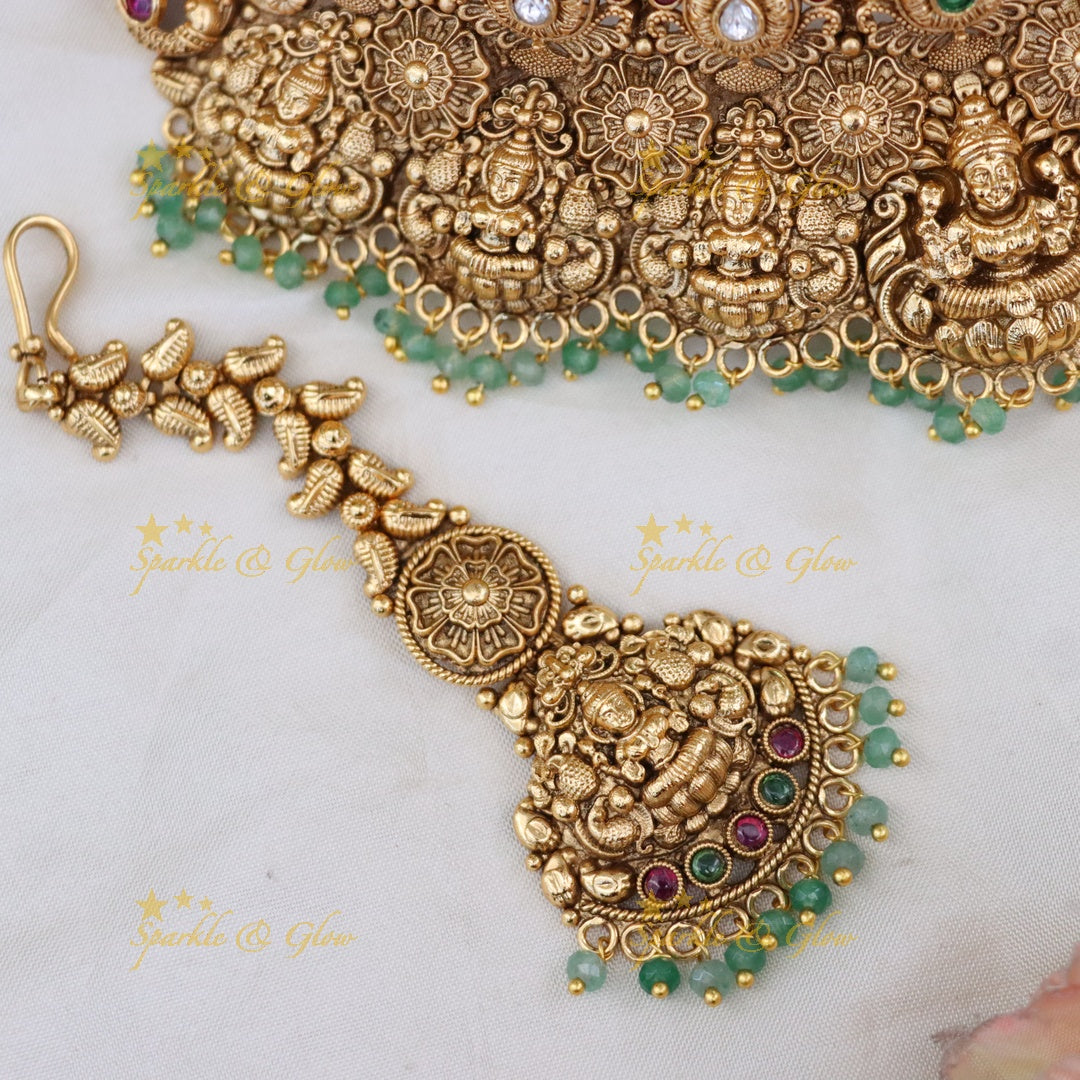 Exquisite Gold Temple Choker Necklace for Celebrations