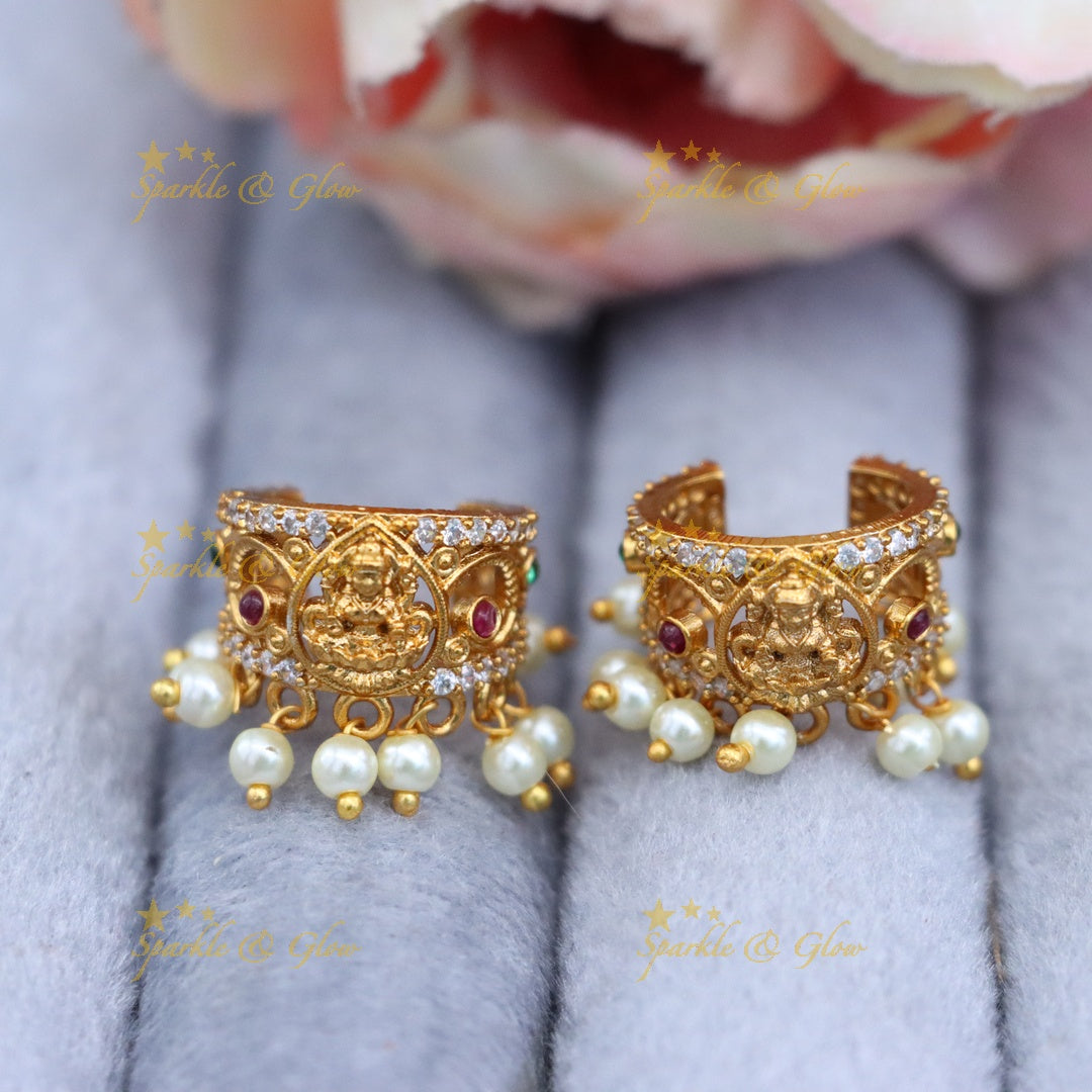 Exquisite Gold Temple Bugadi Earrings for Brides