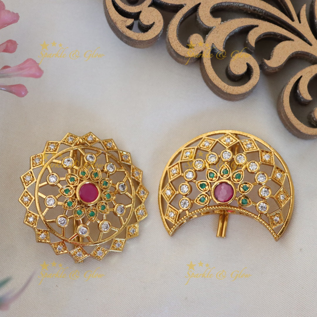 Exquisite Jadabilla Gold Hair Clips – Festive Chic