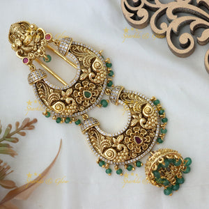 Exquisite Ganesh Jadabilla: Festive Gold Hair Jewelry