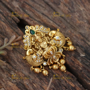 Exquisite Gold Jadabilla Hairpin for Temple Weddings