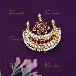 Half Moon Gold Floral Hairpin - Exquisite Wedding Accessory