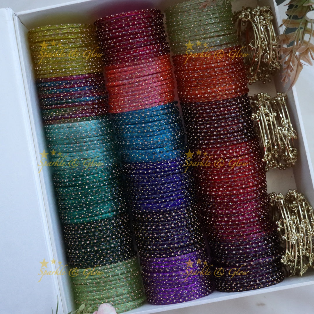 Multicolor Glass Bangle Set for Women