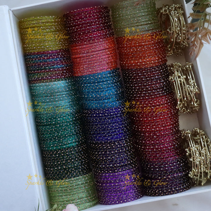 Multicolor Glass Bangle Set for Women