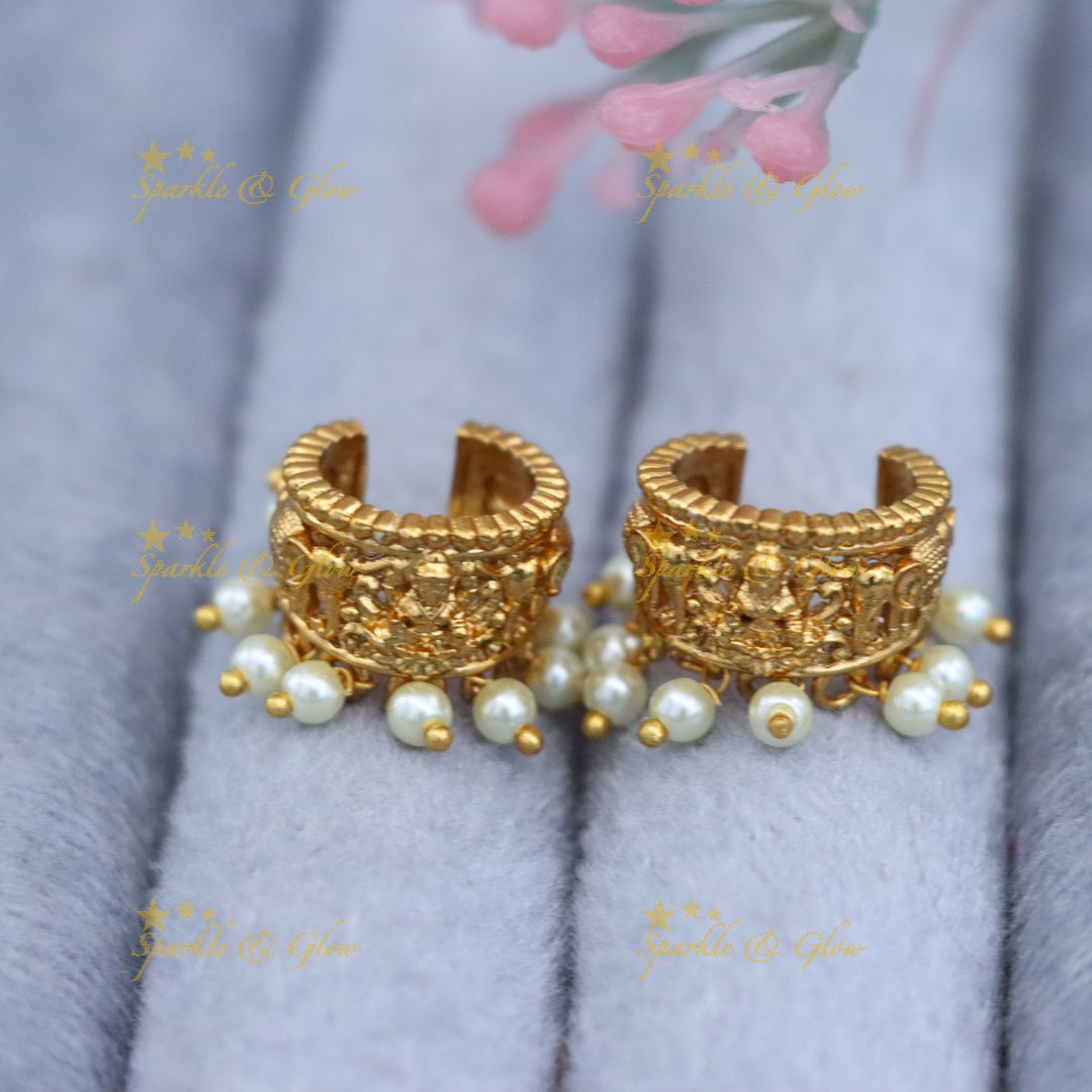 Exquisite Temple Gold Bugadi Earrings – Festive Elegance