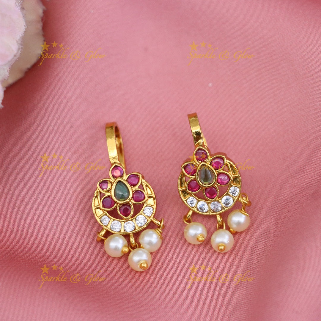 Bugadi Elegance: Gold-Plated Festival Earrings