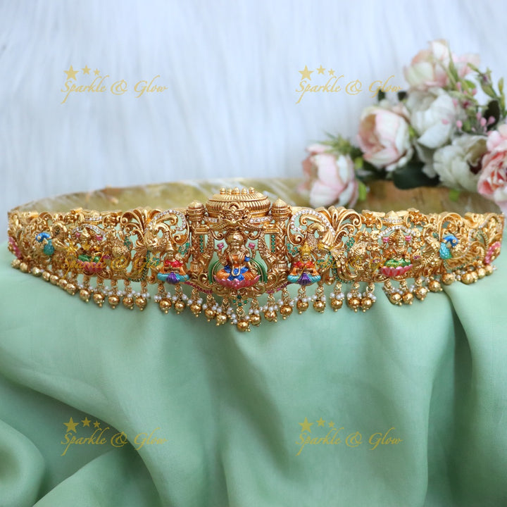 Enchanting Lakshmi Temple Hip Belt for Festive Elegance