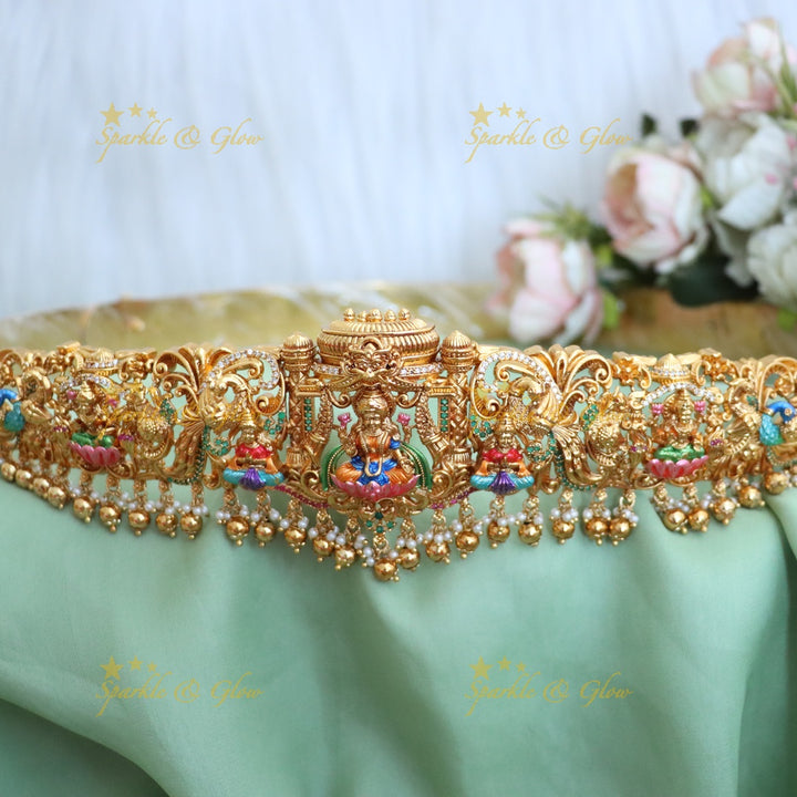 Enchanting Lakshmi Temple Hip Belt for Festive Elegance