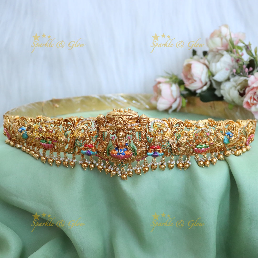 Enchanting Lakshmi Temple Hip Belt for Festive Elegance