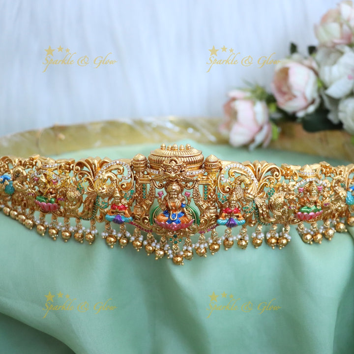Enchanting Lakshmi Temple Hip Belt for Festive Elegance