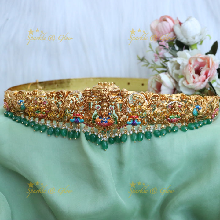 Enchanting Lakshmi Temple Hip Belt for Festive Elegance