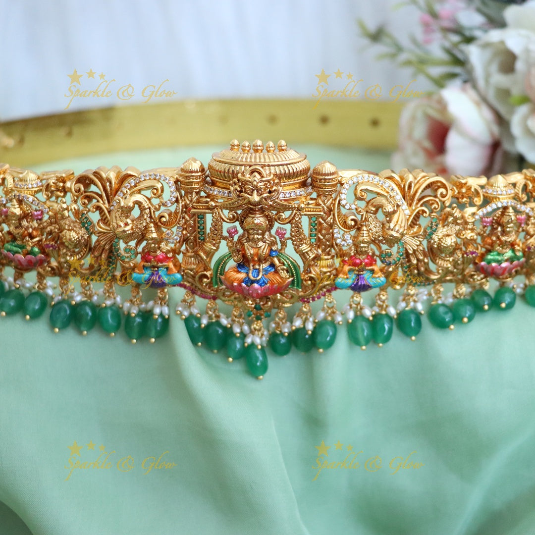 Enchanting Lakshmi Temple Hip Belt for Festive Elegance