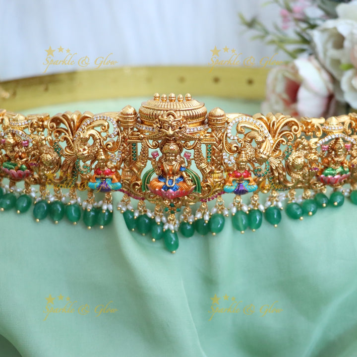 Enchanting Lakshmi Temple Hip Belt for Festive Elegance