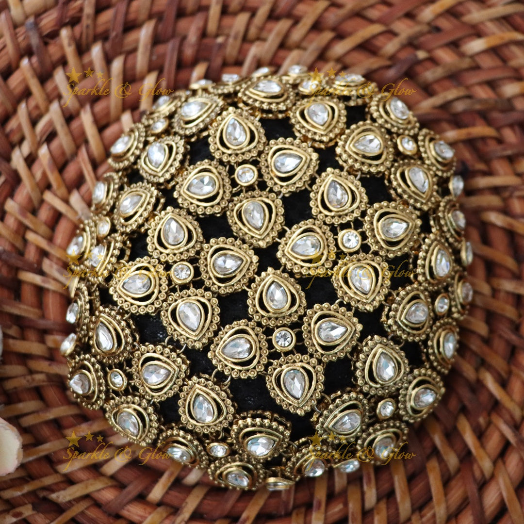Gold-Plated Festive Hair Bun Accessory - Imitation Jewellery