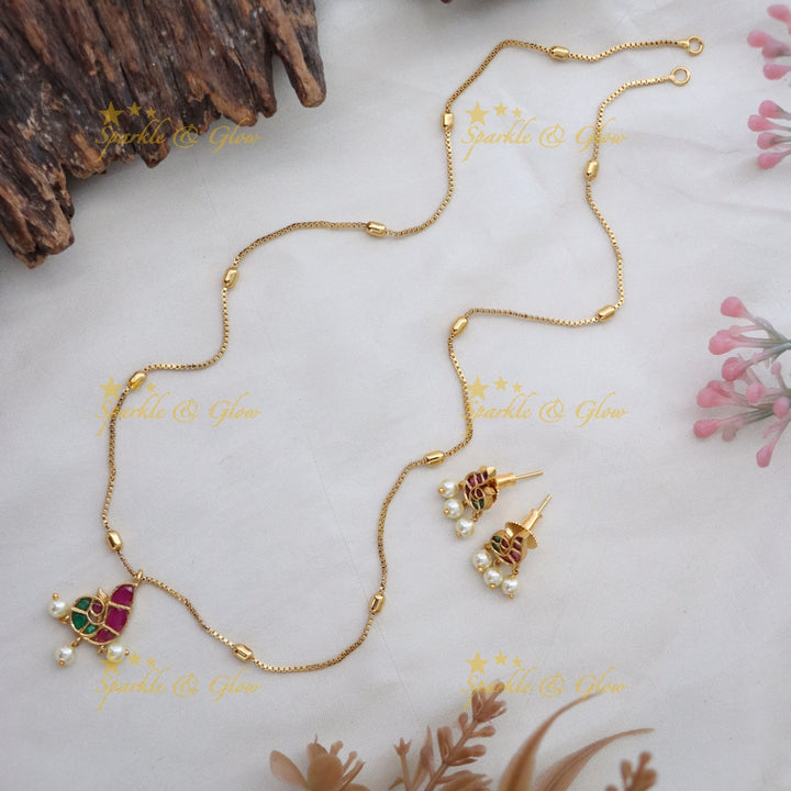 Exquisite Peacock Gold Necklace Set - Radiate Grace