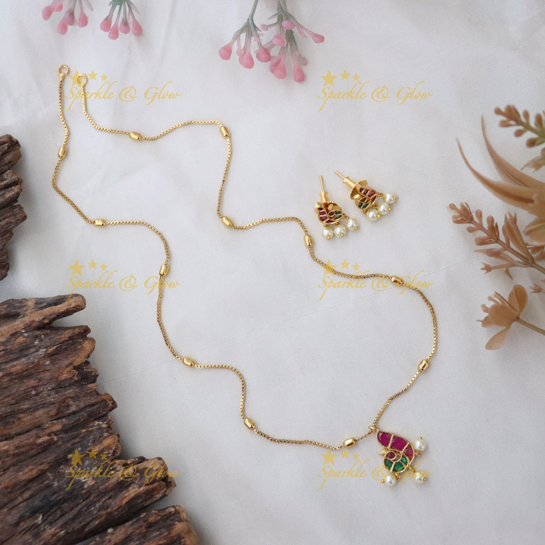 Exquisite Peacock Gold Necklace Set - Radiate Grace
