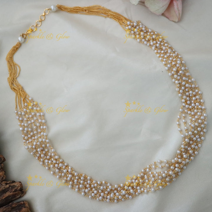 Pearl and Gold Necklace - Perfect Festive Wear Jewelry