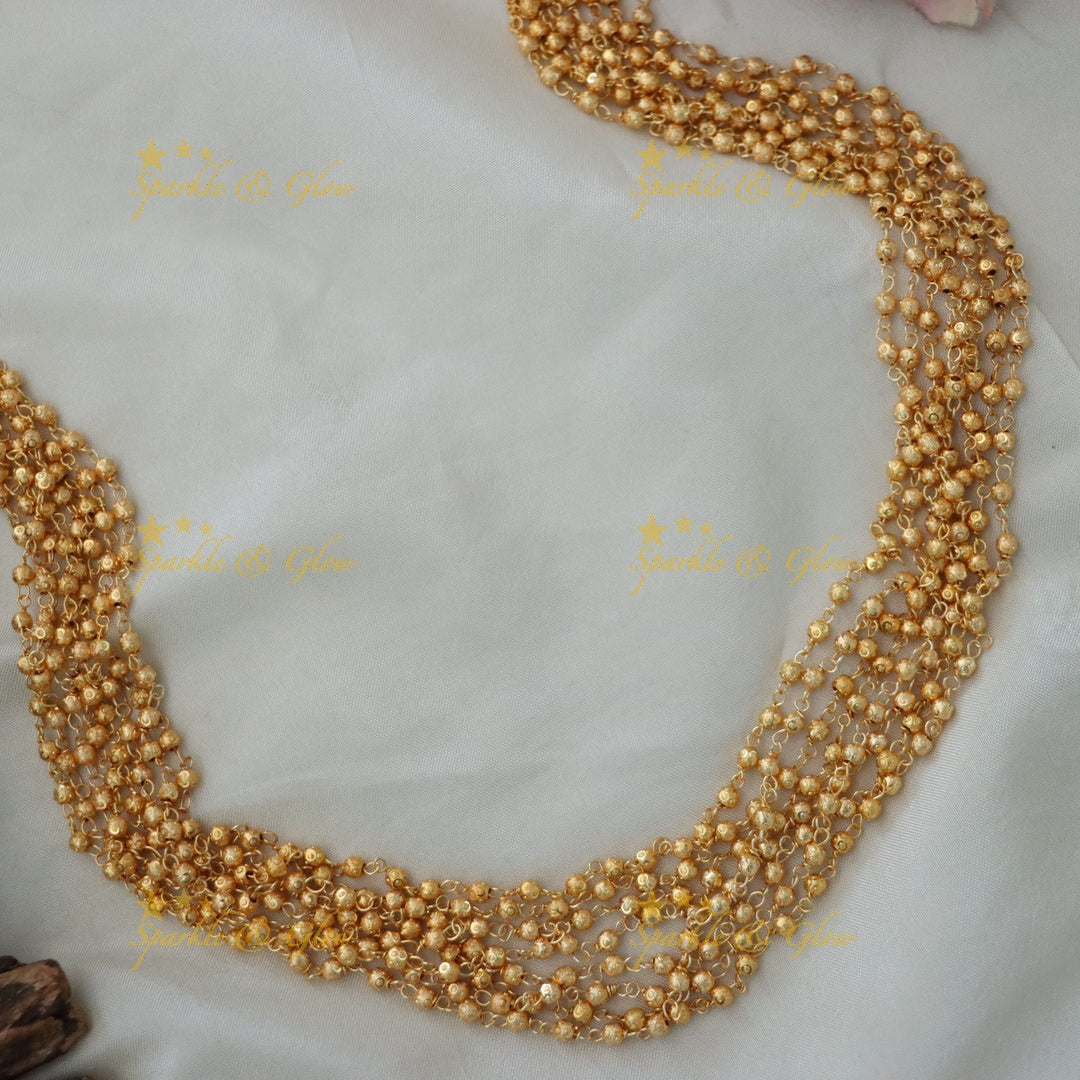 Exquisite Gold-Plated Pearl Mala Necklace for Events