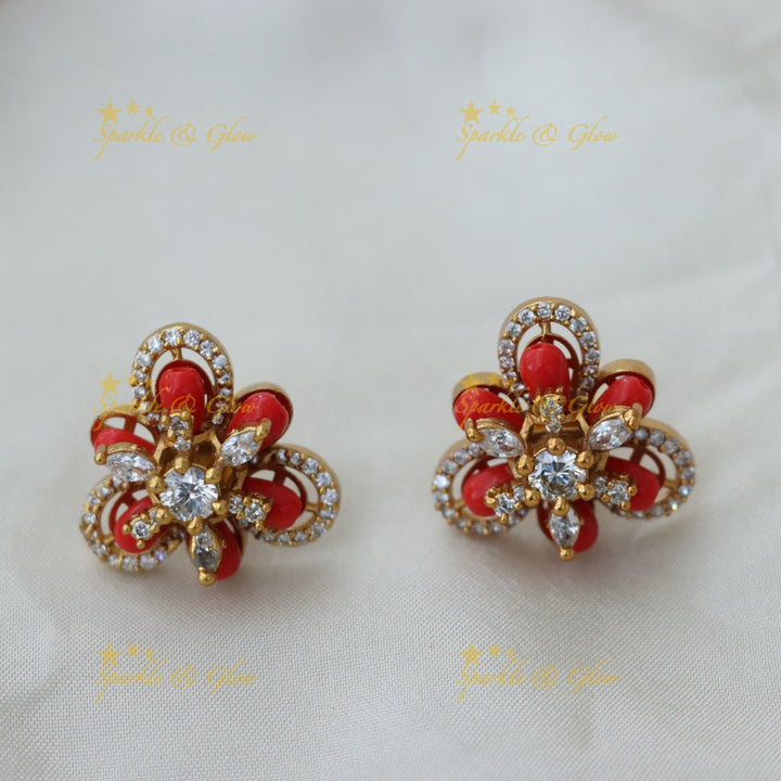Exquisite Red Bridal Necklace Set with Earrings