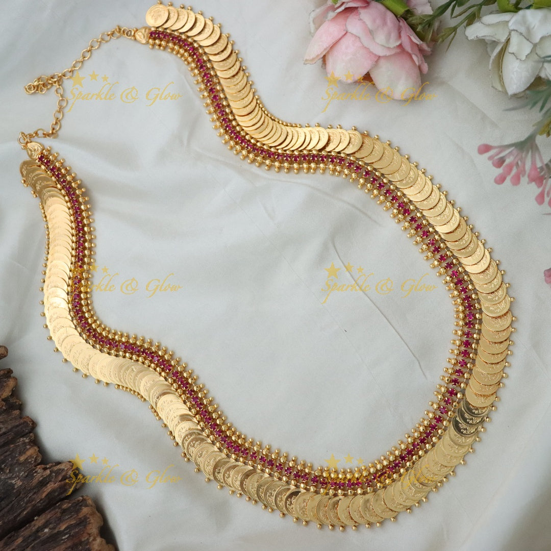 Gold Coin Temple Necklace - Perfect for Weddings
