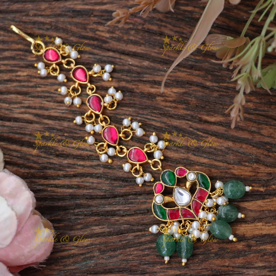 Exquisite Jadau Peacock Maangtikka for Celebrations