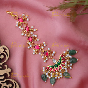 Exquisite Pearl Jadau Maang Tikka for Glamorous Occasions