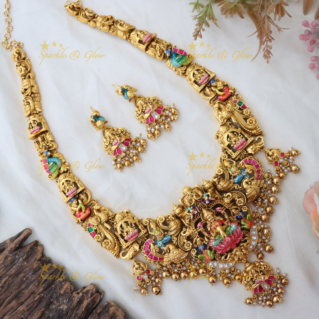 Exquisite Lakshmi Pearl Necklace for Weddings